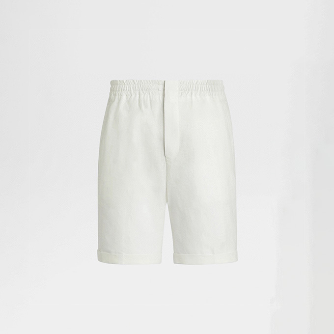 zegna linen cargo pocket shorts